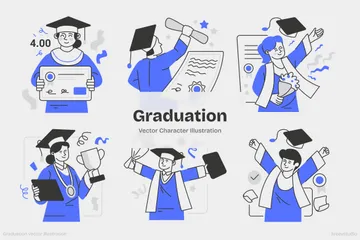 L'obtention du diplôme Pack d'Illustrations