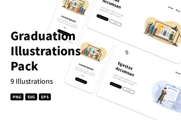 L'obtention du diplôme Illustration Pack