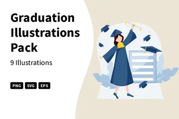 L'obtention du diplôme Pack d'Illustrations