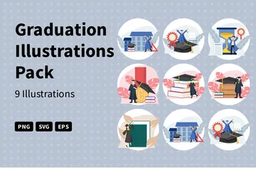 L'obtention du diplôme Pack d'Illustrations