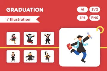 L'obtention du diplôme Pack d'Illustrations