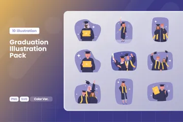 L'obtention du diplôme Pack d'Illustrations