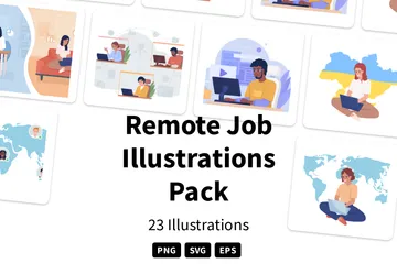 Remote-Arbeit Illustrationspack