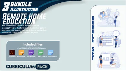 Remote Home Education Illustration Pack