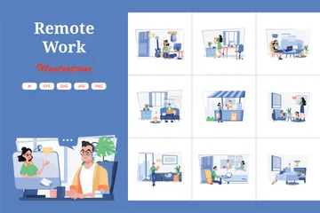 Remote Work Illustration Pack