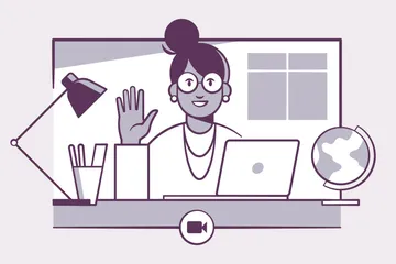 Remote Work And E-Learning Illustration Pack