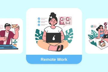 Remote Work Illustration Pack