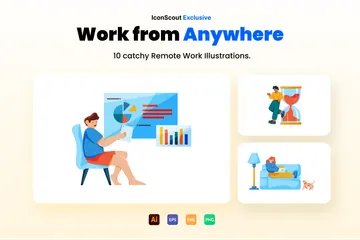 Remote Work Illustration Pack