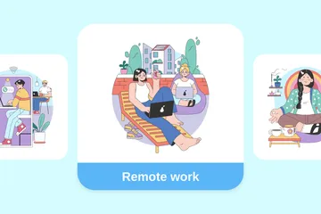 Remote Work Illustration Pack