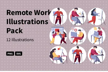 Remote Work Illustration Pack