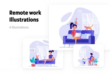 Remote Work Illustration Pack