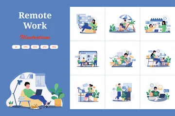 Remote Work Illustration Pack