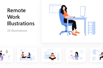 Remote Work Illustration Pack