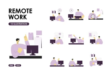 Remote Work Illustration Pack