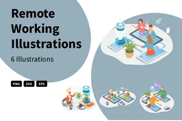 Remote Working Illustration Pack