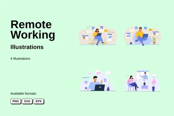 Remote Working Illustration Pack