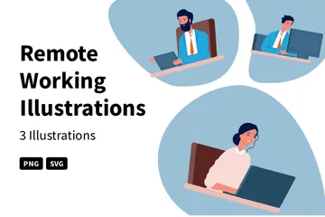 Remote Working Illustration Pack