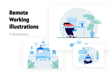 Remote Working Illustration Pack