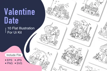 Rendez-vous de la Saint-Valentin Pack d'Illustrations