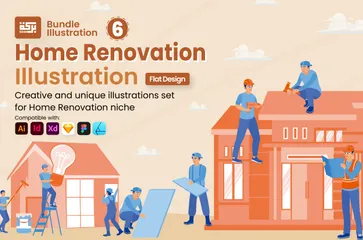 Rénovation domiciliaire Pack d'Illustrations