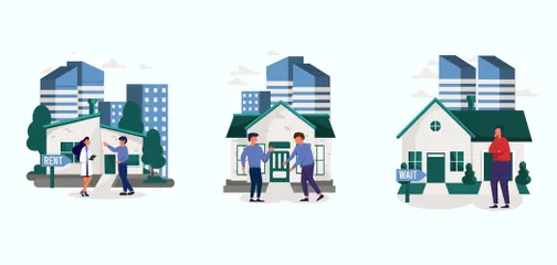 Rent Real Estate Illustration Pack