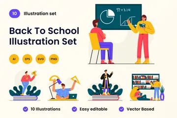 Retour à l'école Pack d'Illustrations