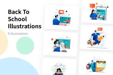 Retour à l'école Pack d'Illustrations