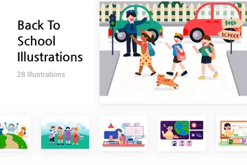 Retour à l'école Pack d'Illustrations