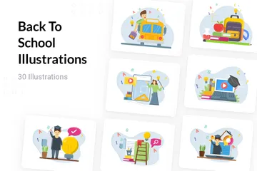 Retour à l'école Pack d'Illustrations