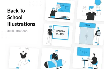 Retour à l'école Pack d'Illustrations