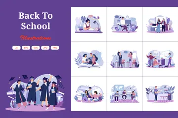 Retour à l'école Pack d'Illustrations