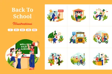 Retour à l'école Illustration Pack