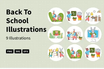 Retour à l'école Pack d'Illustrations