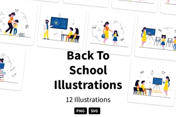 Retour à l'école Pack d'Illustrations