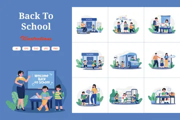 Retour à l'école Pack d'Illustrations