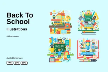 Retour à l'école Pack d'Illustrations