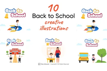 Retour à l'école Pack d'Illustrations