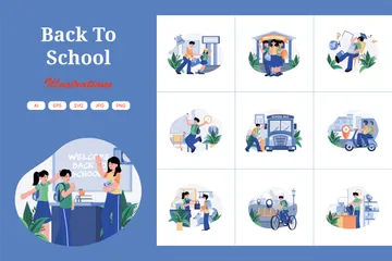 Retour à l'école Pack d'Illustrations