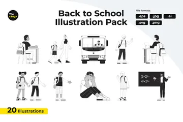 Retour à l'école Pack d'Illustrations