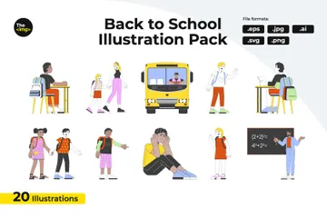 Retour à l'école Pack d'Illustrations