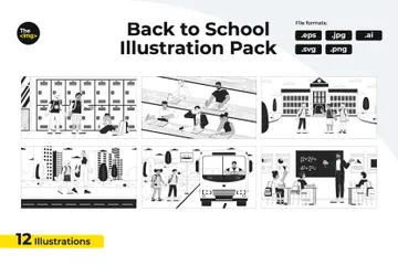 Retour à l'école Pack d'Illustrations