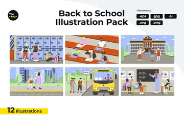 Retour à l'école Pack d'Illustrations