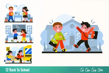 Retour à l'école Pack d'Illustrations