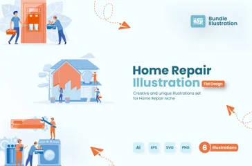 Réparation à domicile Pack d'Illustrations