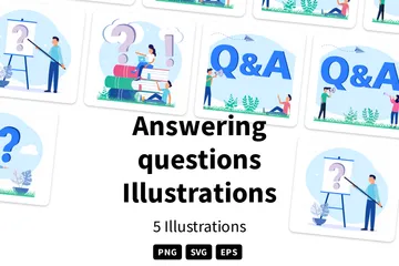 Répondre à des questions Pack d'Illustrations