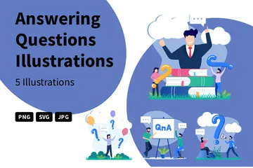 Répondre à des questions Pack d'Illustrations