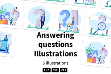 Répondre à des questions Pack d'Illustrations