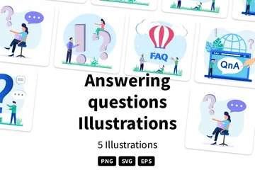 Répondre à des questions Pack d'Illustrations