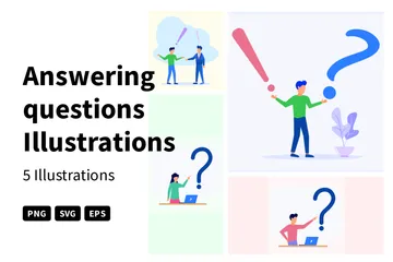 Répondre à des questions Pack d'Illustrations