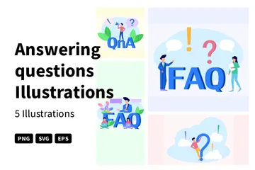 Répondre à des questions Pack d'Illustrations